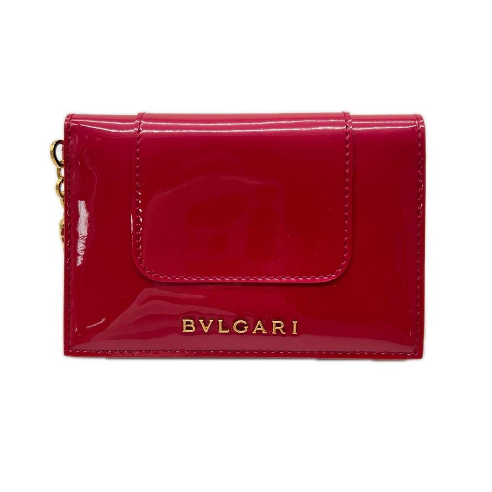 BVLGARI Serpenti Patent Leather Business Card Holder/Card Case (Red, Pink, Bl...